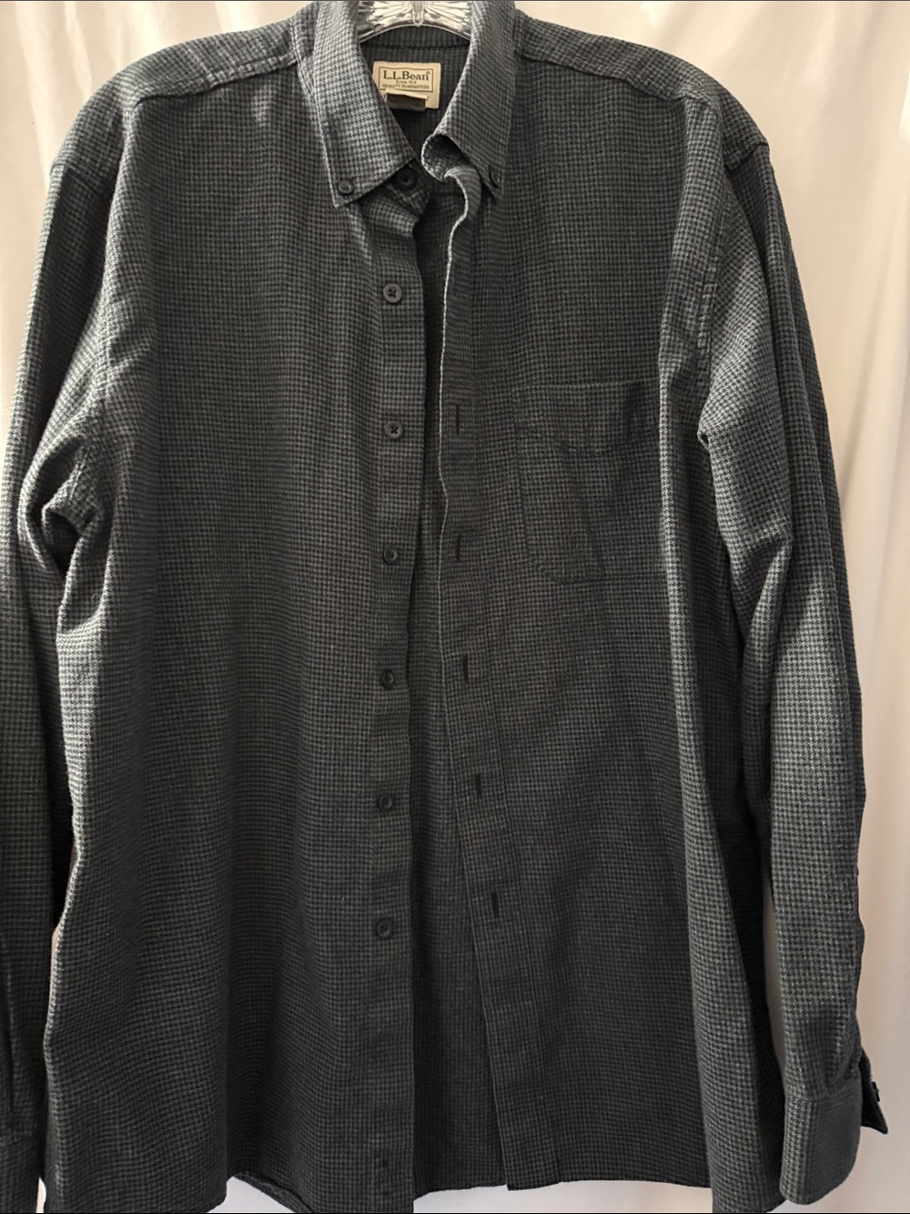 L.L. Bean Men’s Charcoal Textured Button-Down Shirt